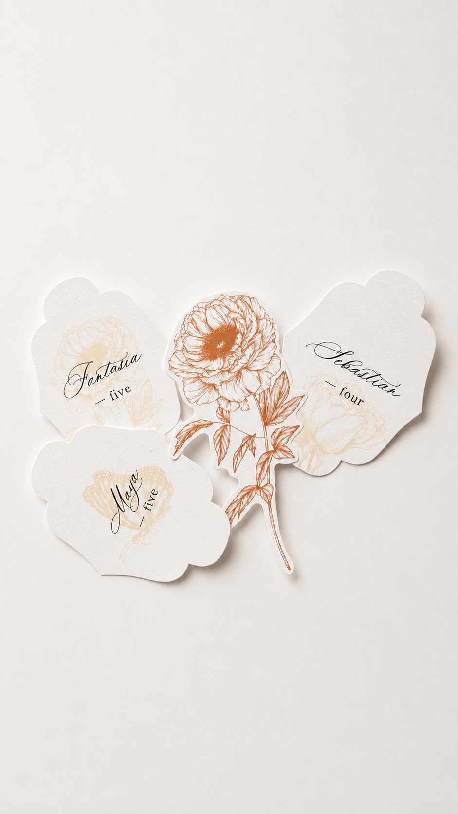 Floral Wedding Labels & Mini Signs Template Set | 3 Print-and-Cut PNG Designs - Catherine Collection