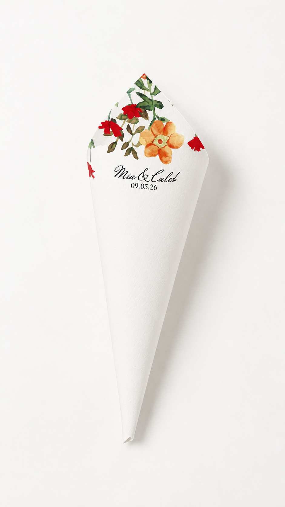 Wedding Petal Toss Cone PNG Template for Cricut | Floral Print Then Cut Confetti Cone - Blythe Collection