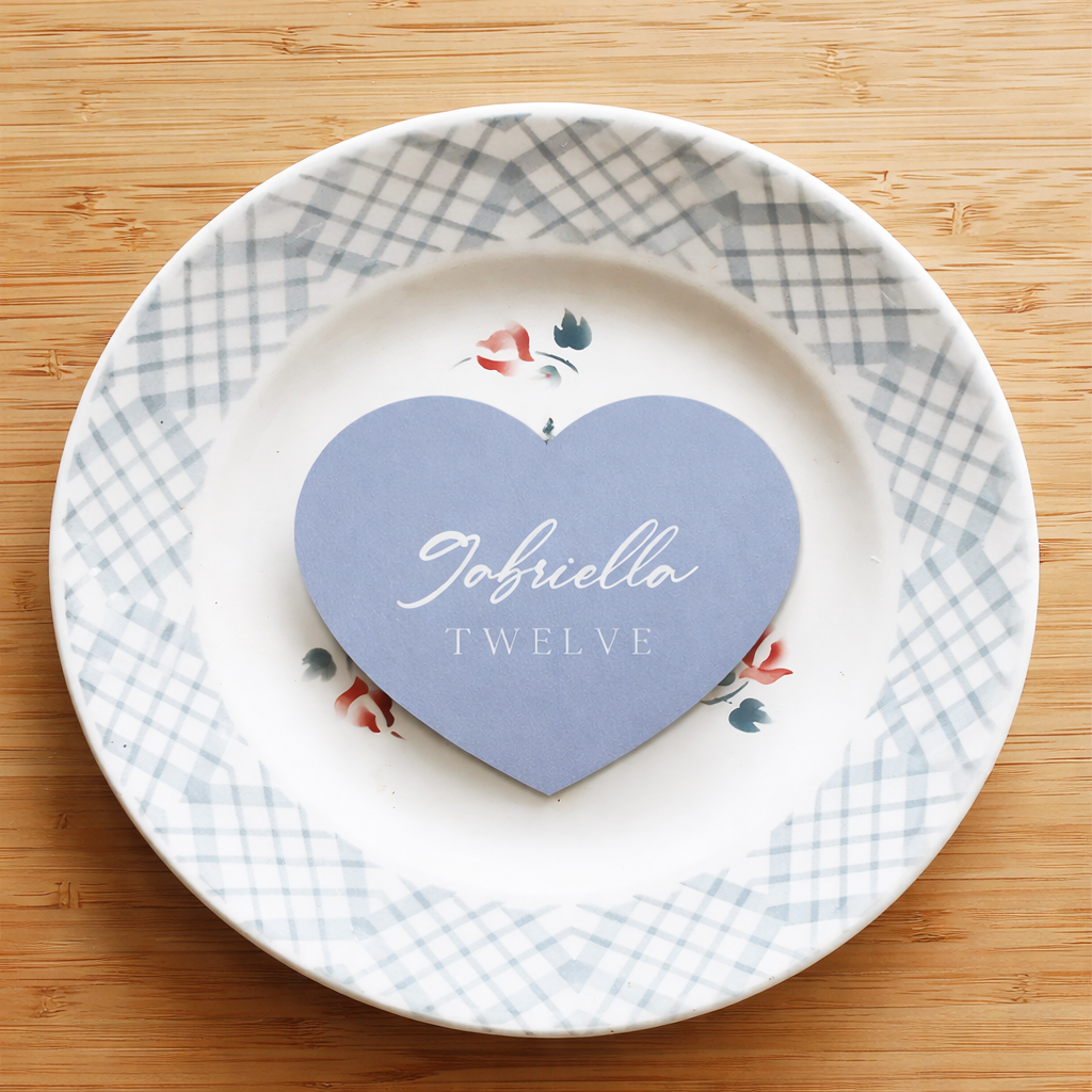 Personalized Wedding Place Cards | Fully Custom White Ink Print | Signature Shape 15