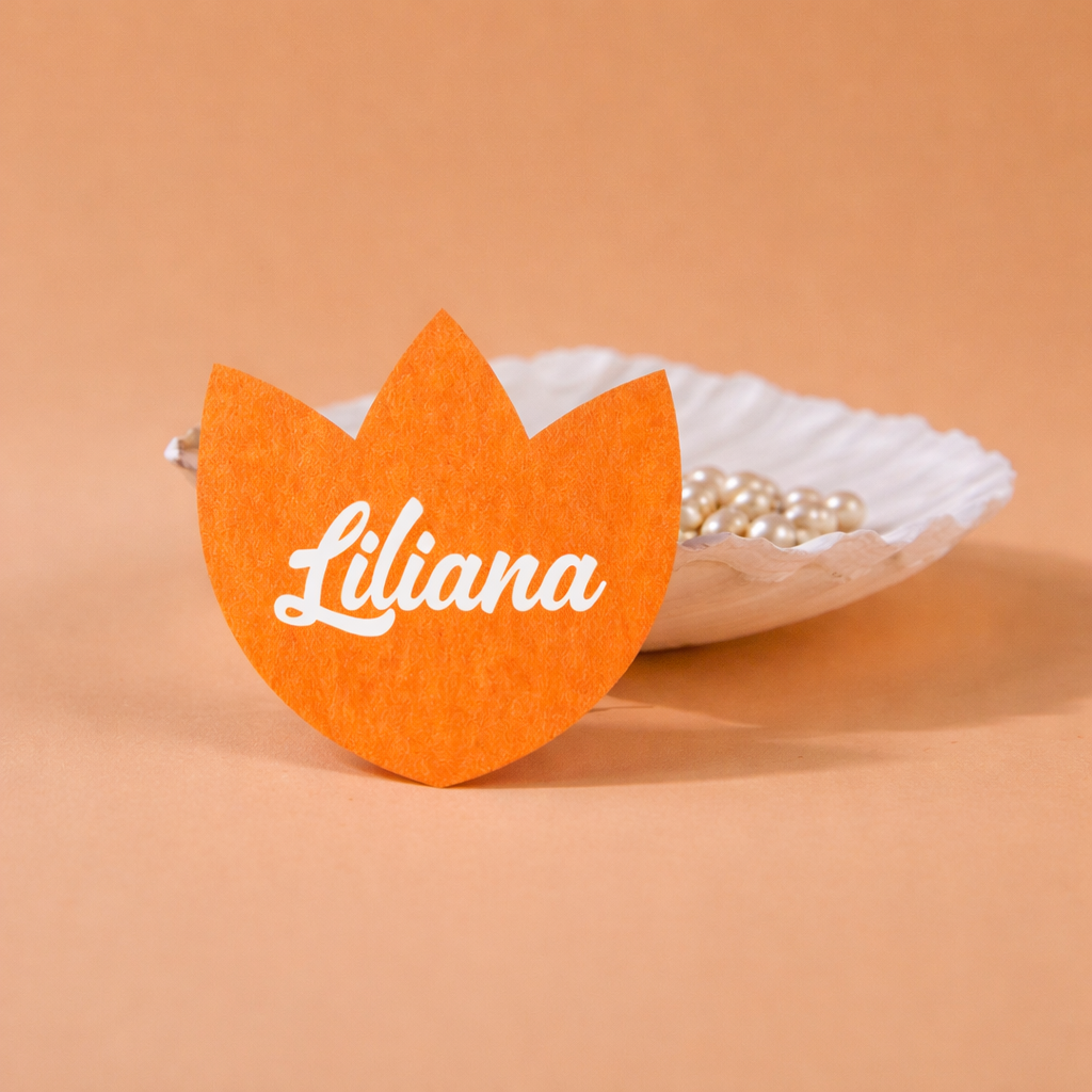Personalized Wedding Place Cards | Fully Custom White Ink Print | Signature Shape 1