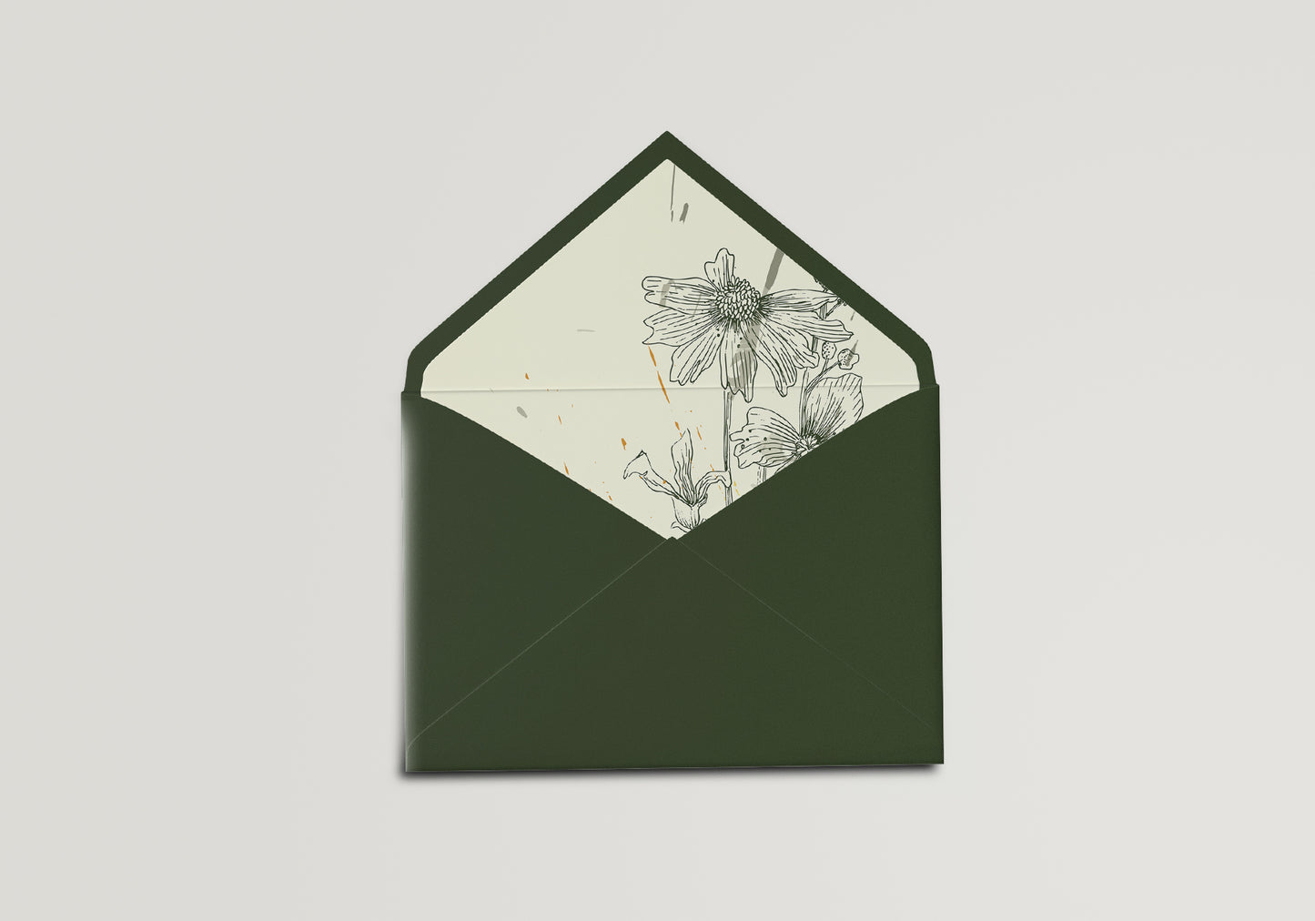 Botanical Envelope Liner PNG Template | Print-and-Cut Wedding Envelope Liner Template - Arabella Collection