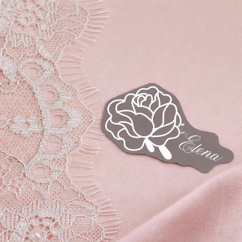 Personalized Wedding Place Cards | Semi-Custom White Ink Print | Signature Design 123