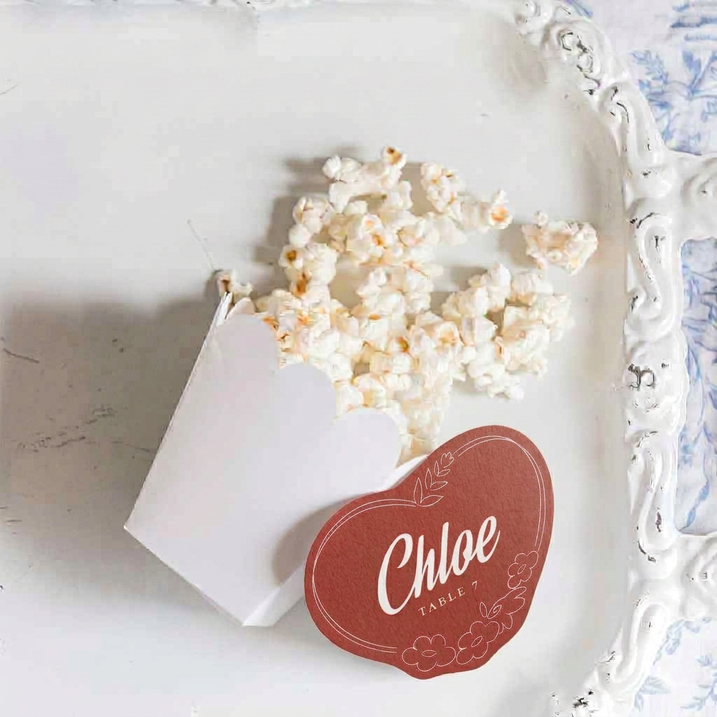 Personalized Wedding Place Cards | Semi-Custom White Ink Print | Signature Design 125