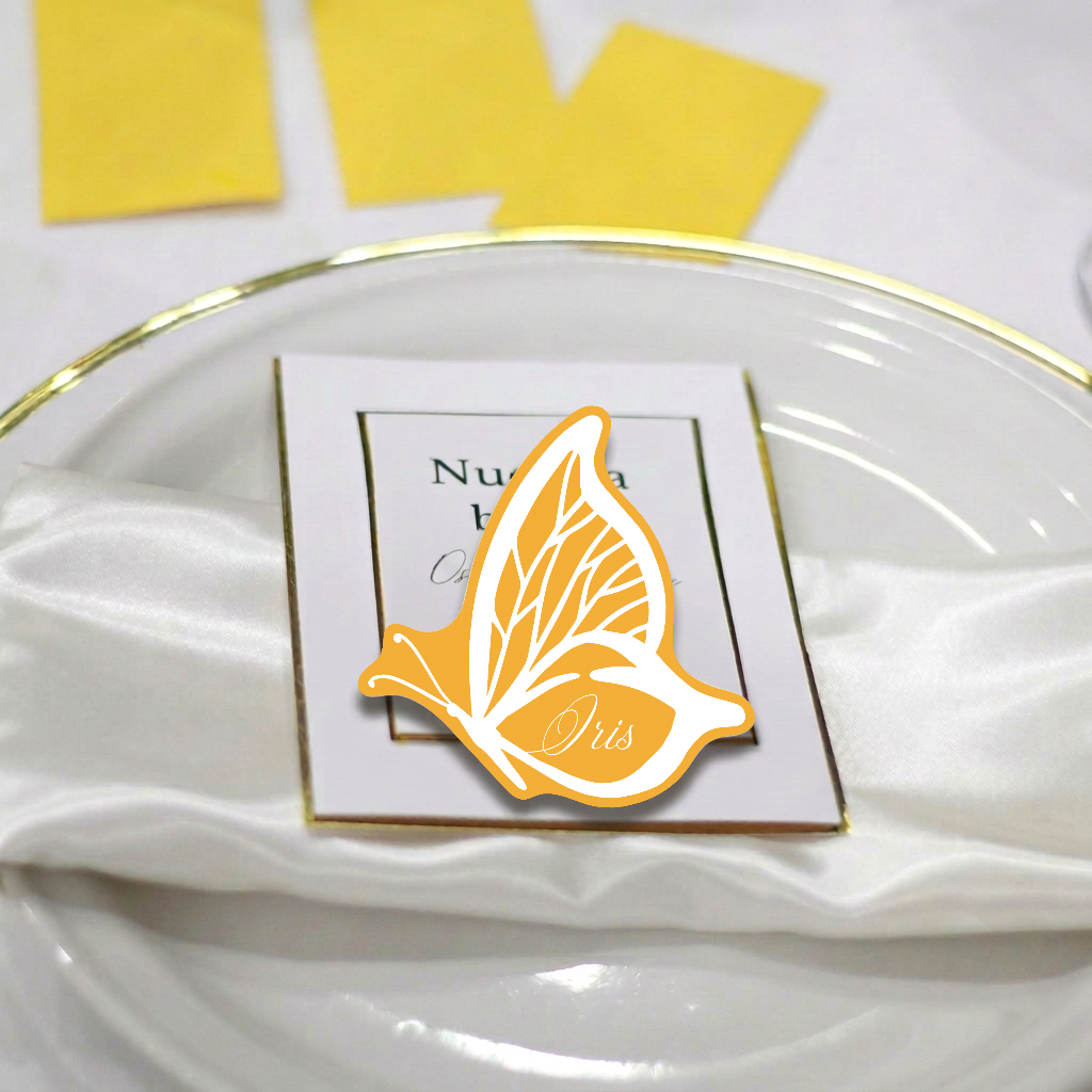 Personalized Wedding Place Cards | Semi-Custom White Ink Print | Signature Design 103