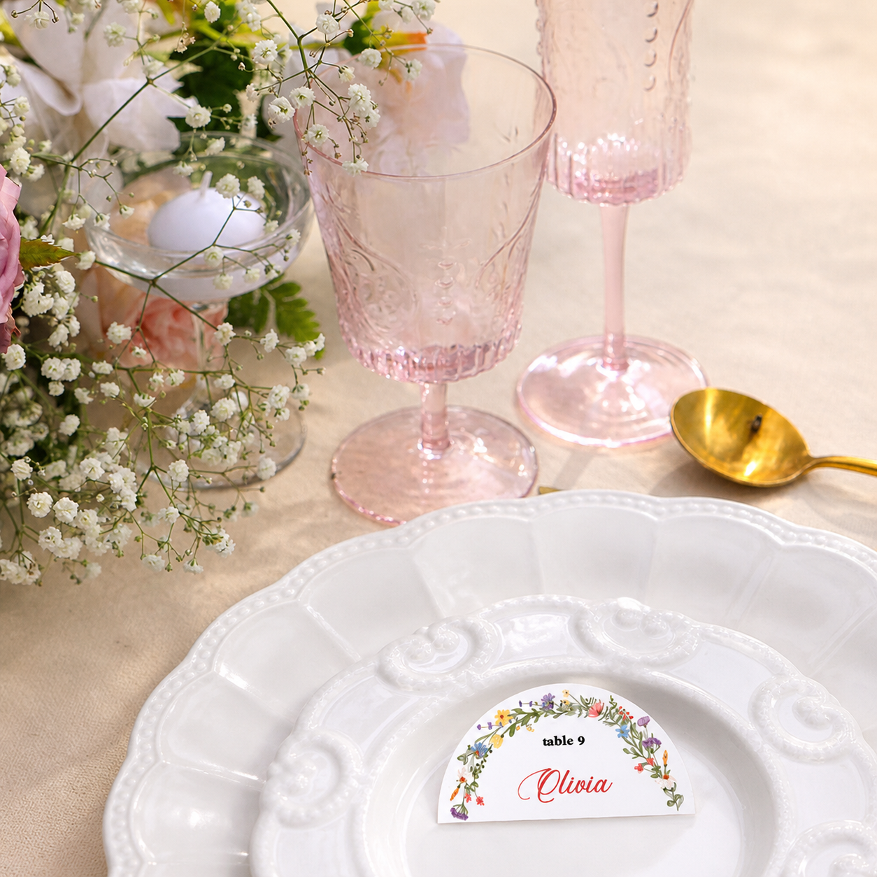 Personalized Wedding Place Cards | Semi-Custom Print | Signature Design 55