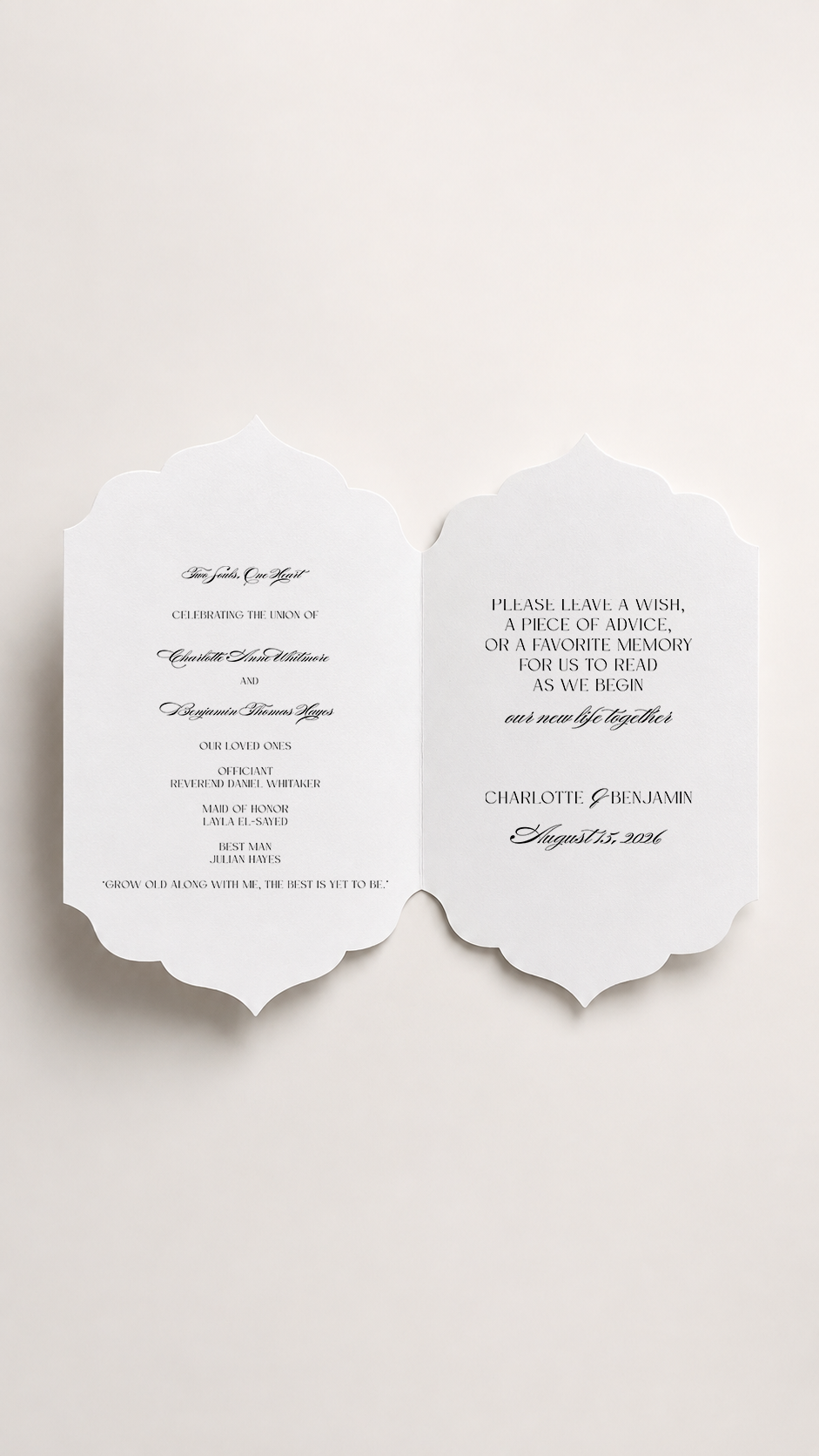 Watercolor Floral Tri-Fold Wedding Program Template | Print-and-Cut PNG | DIY Ceremony Program - Cassandra Collection