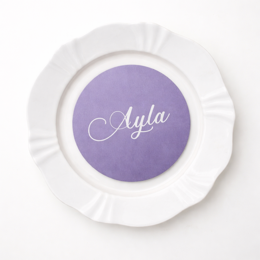 Personalized Wedding Place Cards | Fully Custom White Ink Print | Signature Shape 9