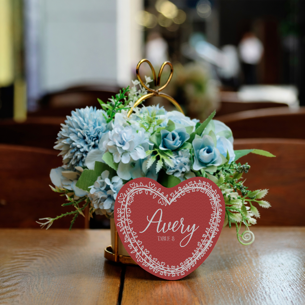 Personalized Wedding Place Cards | Semi-Custom White Ink Print | Signature Design 109