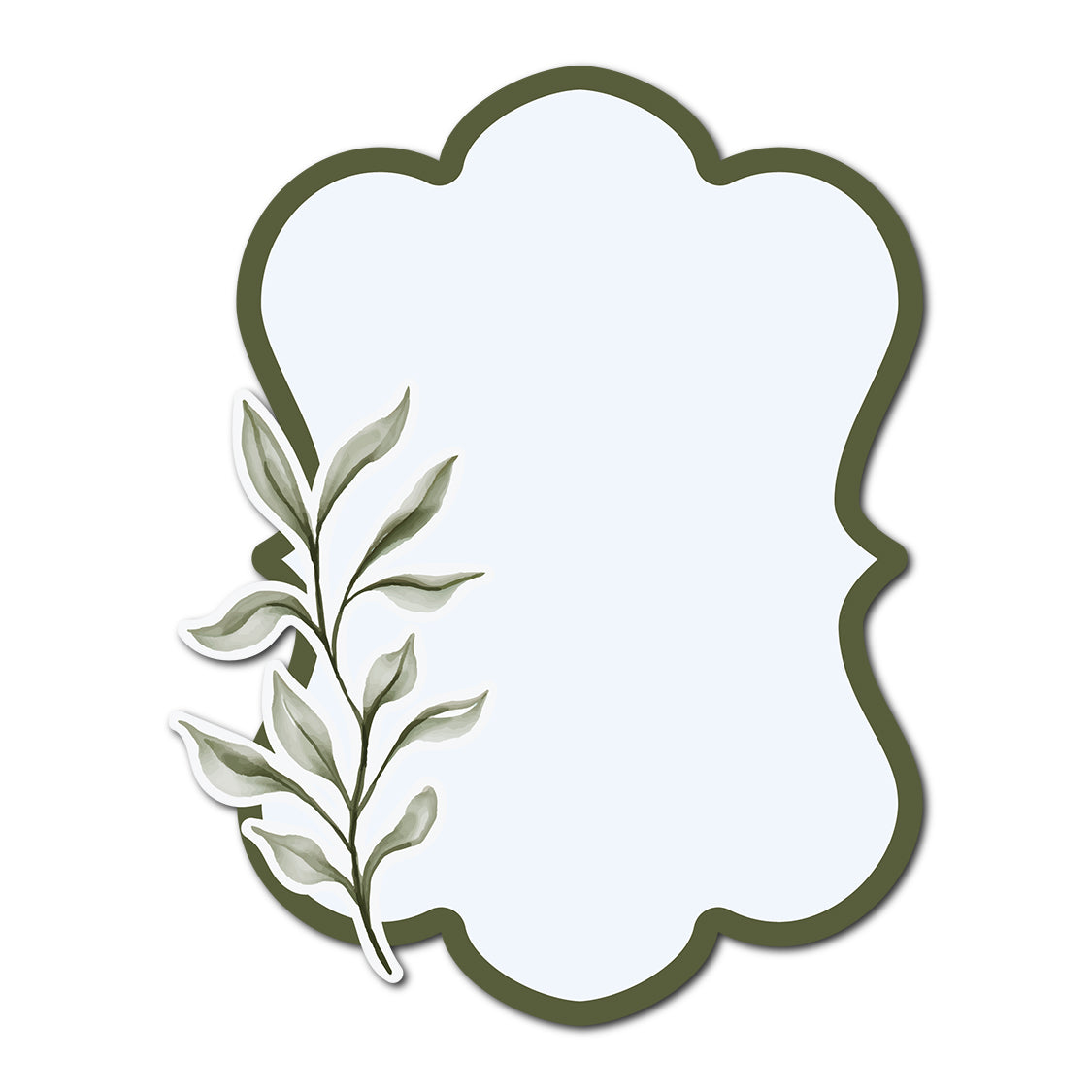 Three-Layer Watercolor Leaf Card Template | SVG PNG Template - Shape 11
