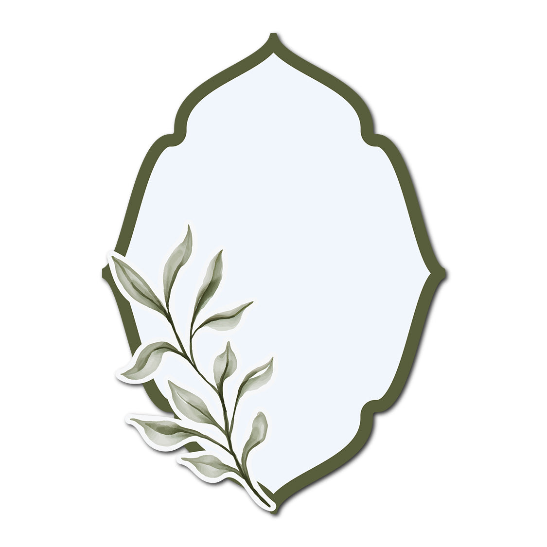 Three-Layer Watercolor Leaf Card Template | SVG PNG Template - Shape 14