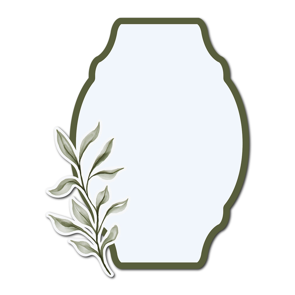 Three-Layer Watercolor Leaf Card Template | SVG PNG Template - Shape 17
