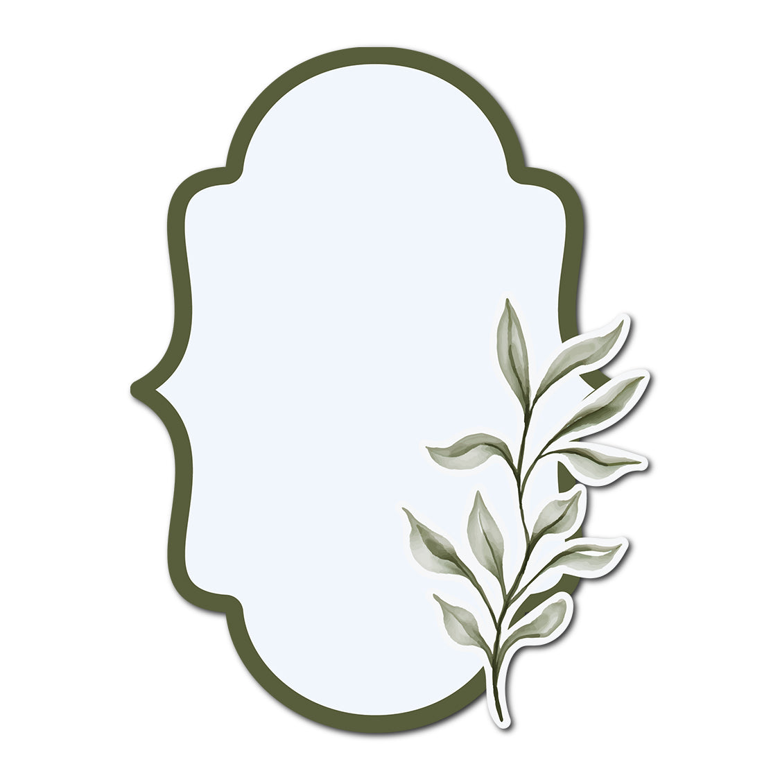 Three-Layer Watercolor Leaf Card Template | SVG PNG Template - Shape 24
