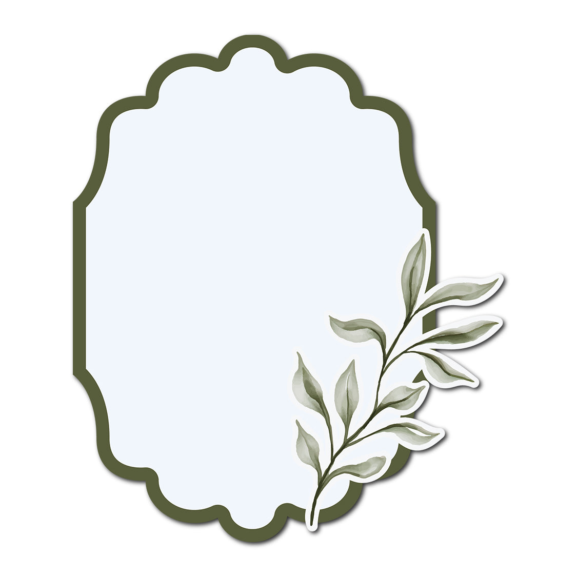 Three-Layer Watercolor Leaf Card Template | SVG PNG Template - Shape 2