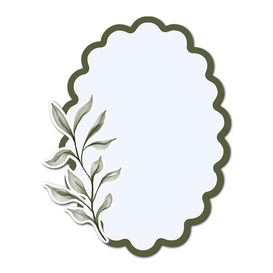 Three-Layer Watercolor Leaf Card Template | SVG PNG Template - Shape 4