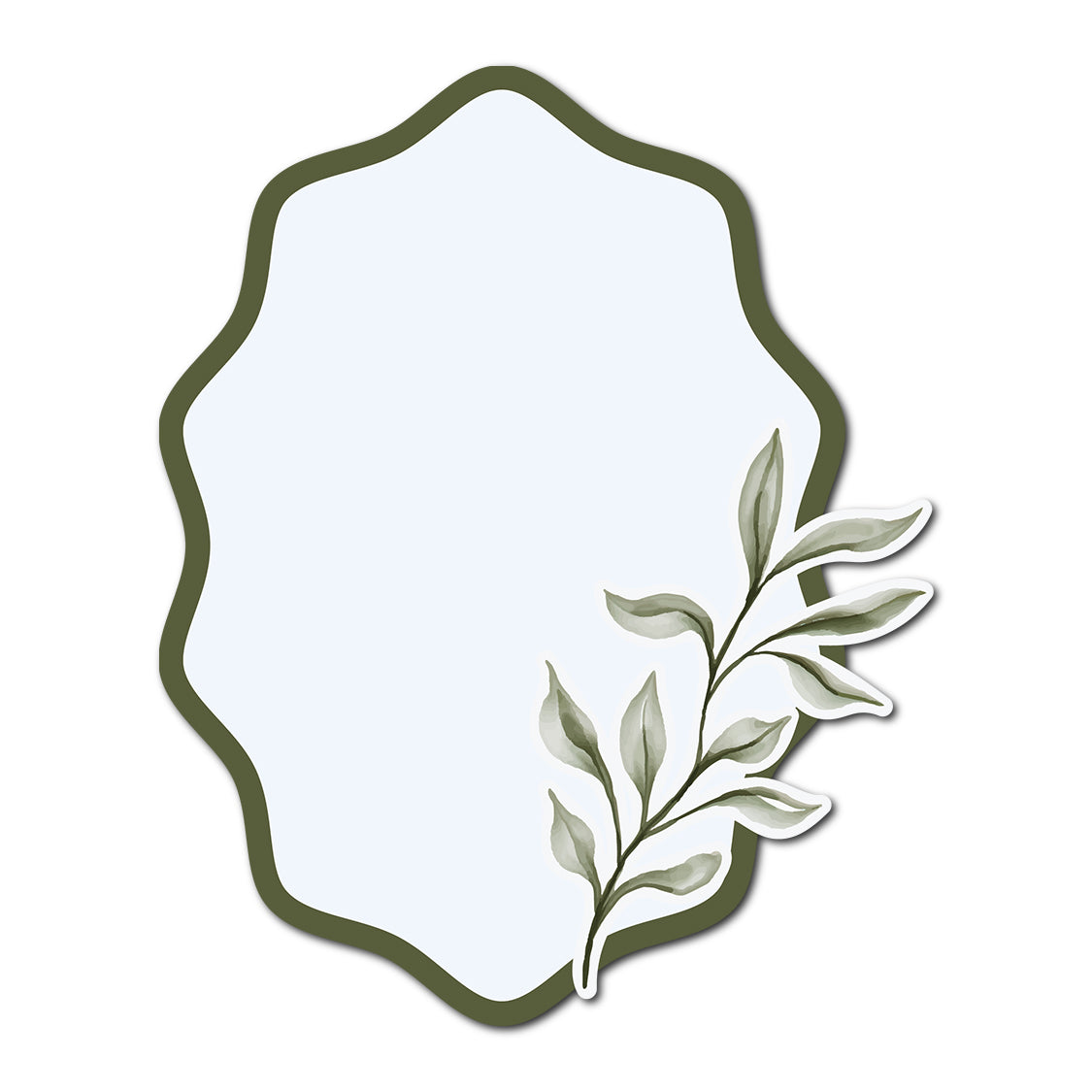 Three-Layer Watercolor Leaf Card Template | SVG PNG Template - Shape 6