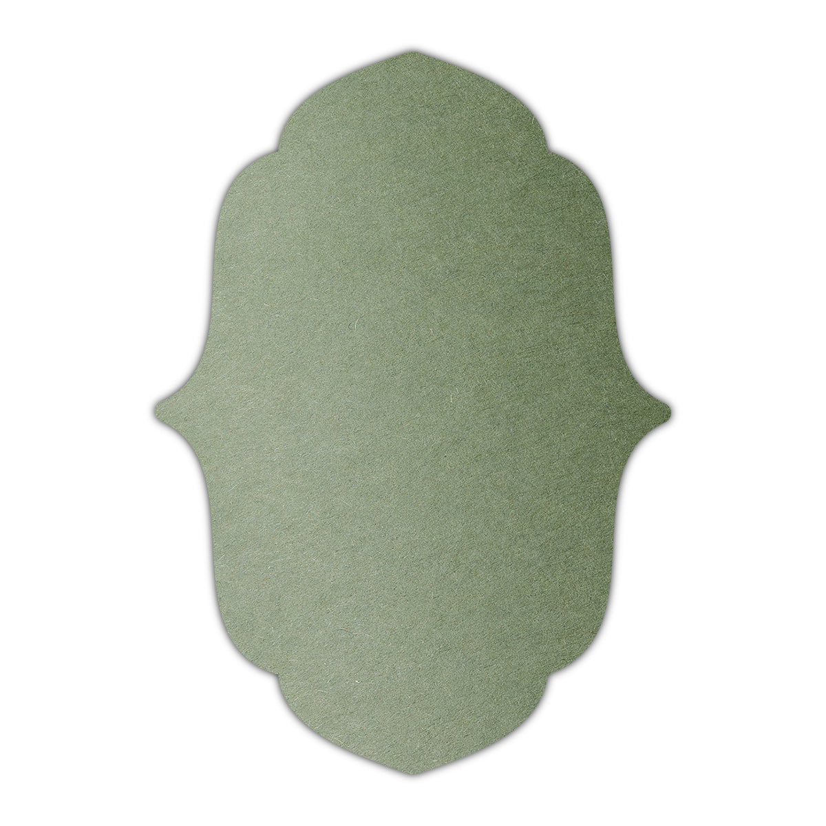 CMYK Print on Mid Green Cardstock | Shape P11 | 2" x 3.5"