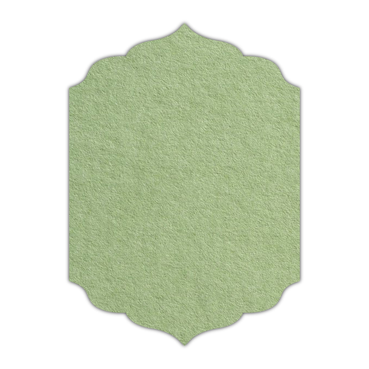 CMYK Print on Olive Green Cardstock | Shape P13 | 2" x 3.5"