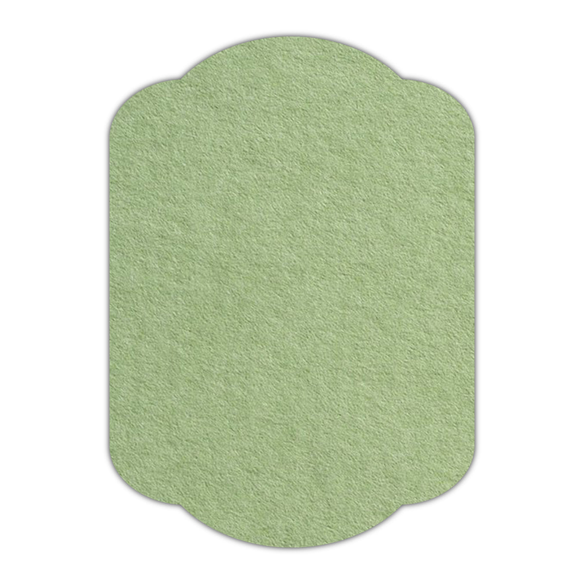 CMYK Print on Olive Green Cardstock | Shape P17 | 2" x 3.5"