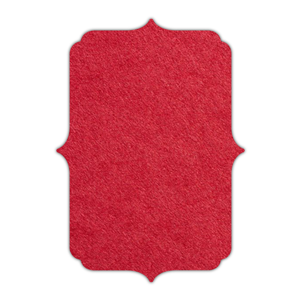 CMYK Print on Scarlet Red Cardstock | Shape P19 | 2" x 3.5"