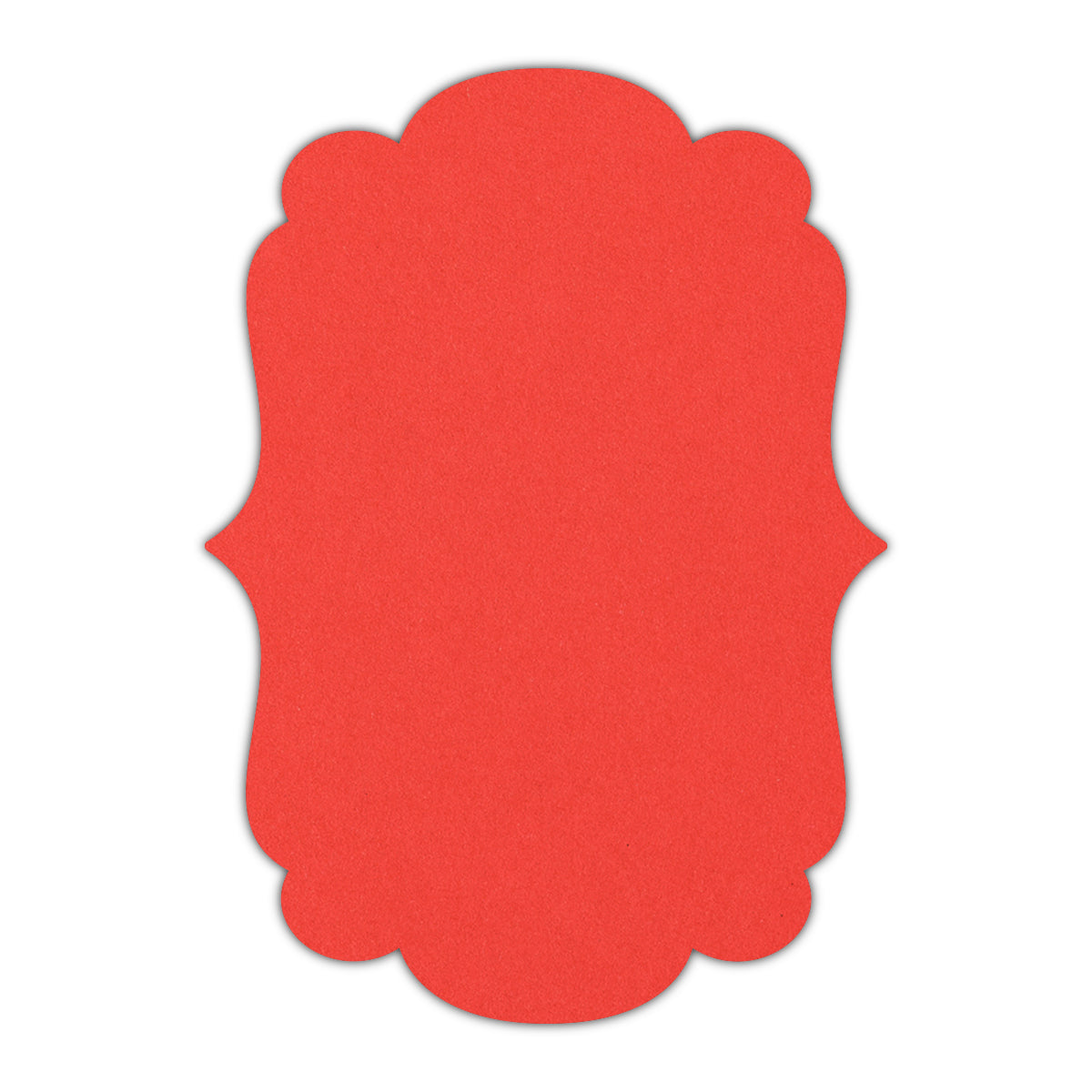 CMYK Print on Bright Red Cardstock | Shape P1 | 2" x 3.5"