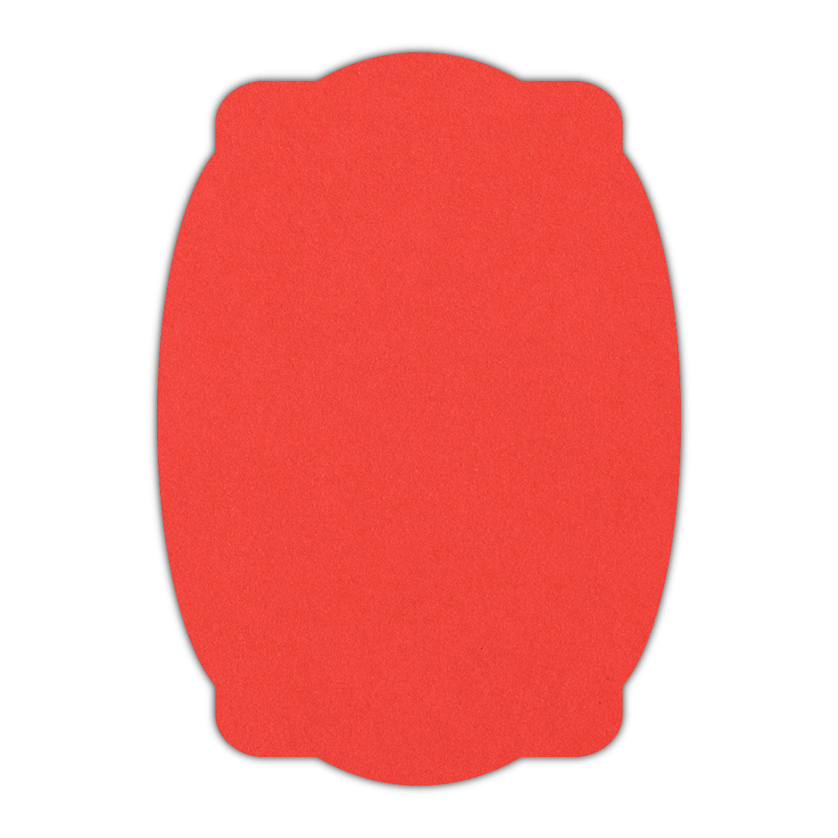 CMYK Print on Bright Red Cardstock | Shape P26 | 2" x 3"