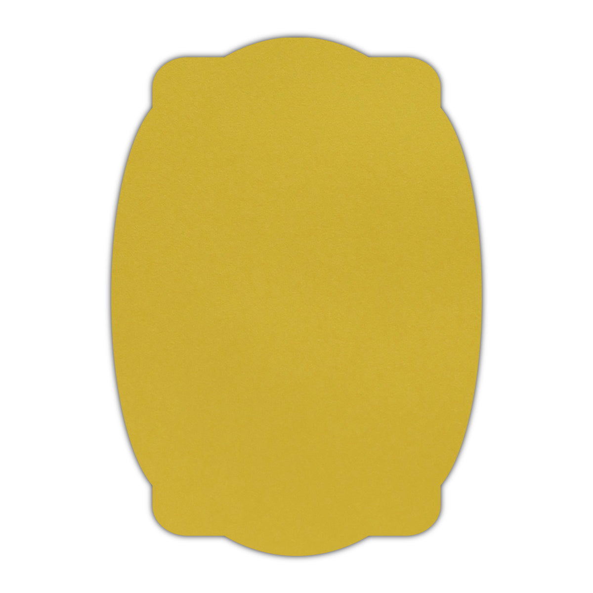 CMYK Print on Shimmer Fine Gold Cardstock | Shape P26 | 2" x 3.5"