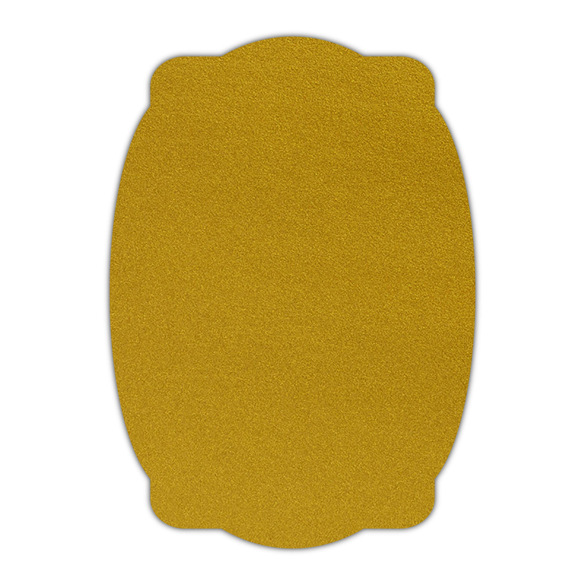 CMYK Print on Shimmer Super Gold Cardstock | Shape P26 | 2" x 3"