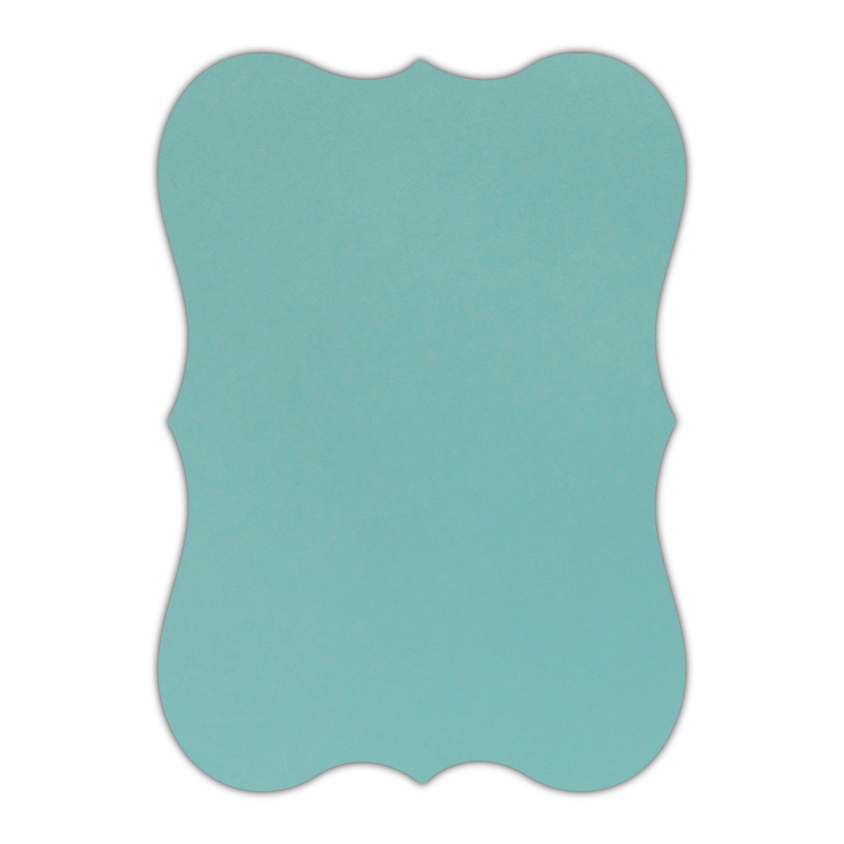 CMYK Print on Shimmer Lagoon Cardstock | Shape P27 | 2" x 3.5"