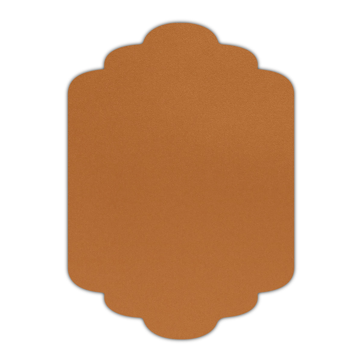 CMYK Print on Shimmer Copper Cardstock | Shape P36 | 2" x 3"
