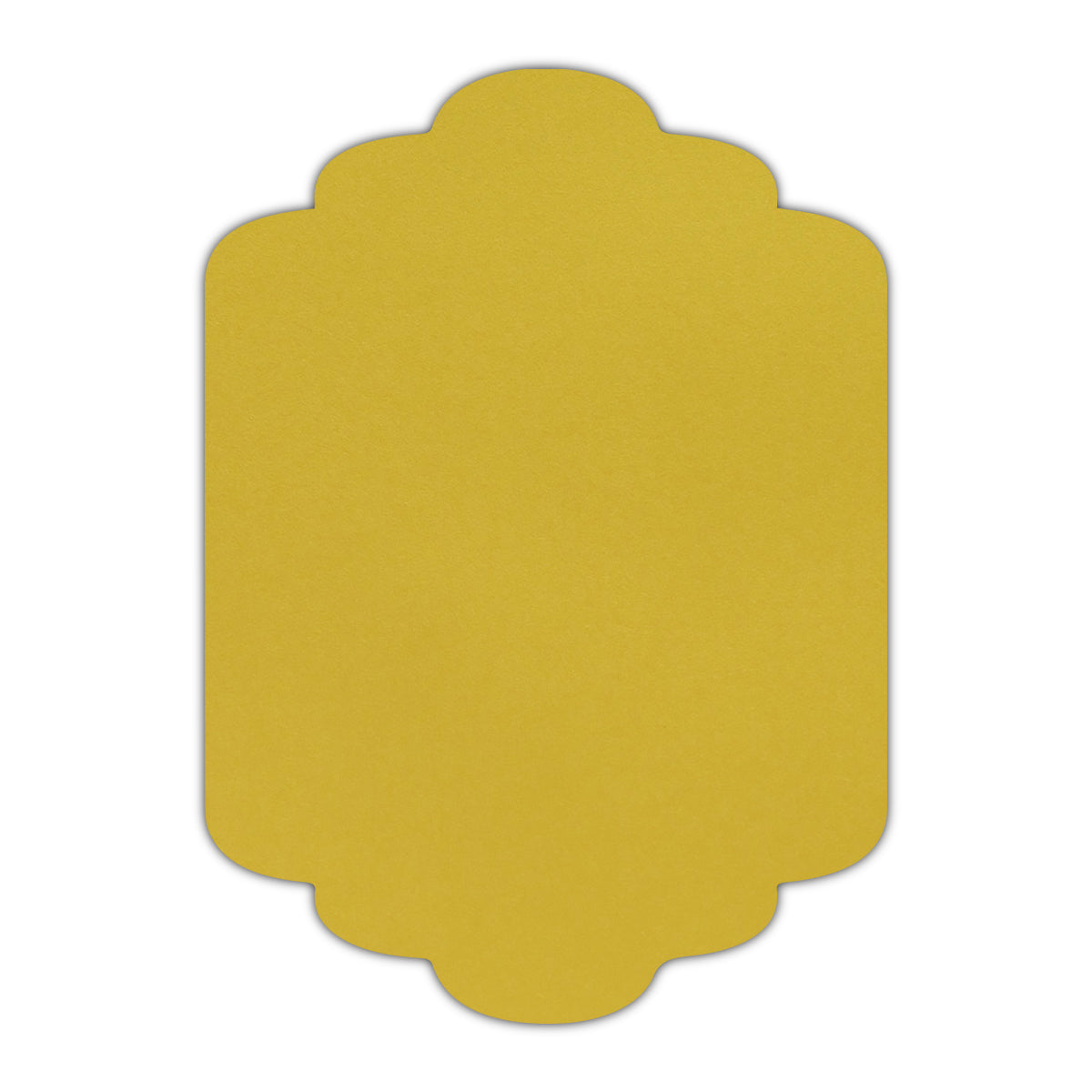 CMYK Print on Shimmer Fine Gold Cardstock | Shape P36 | 2" x 3.5"