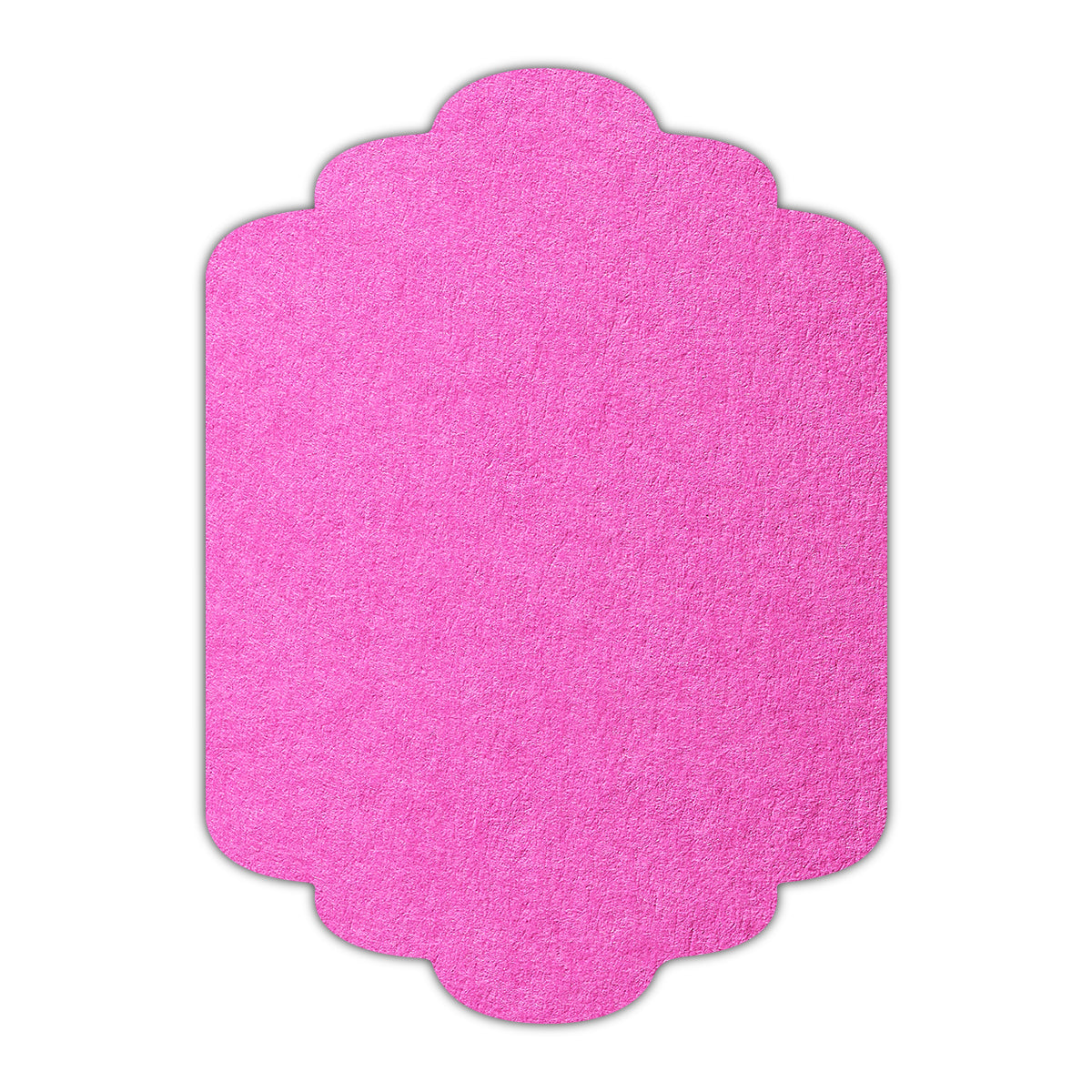 CMYK Print on Fuchsia Pink Cardstock | Shape P36 | 2" x 3"