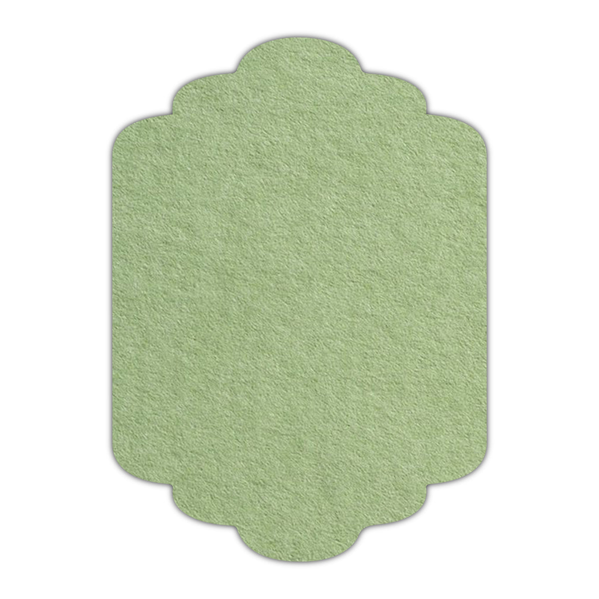 CMYK Print on Olive Green Cardstock | Shape P36 | 2.5" x 3.5"