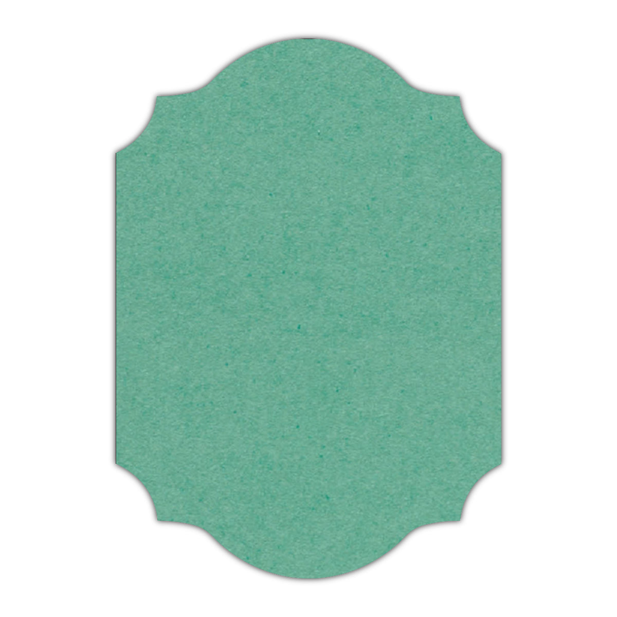 CMYK Print on Caribbean Blue Cardstock | Shape P37 | 2" x 3"