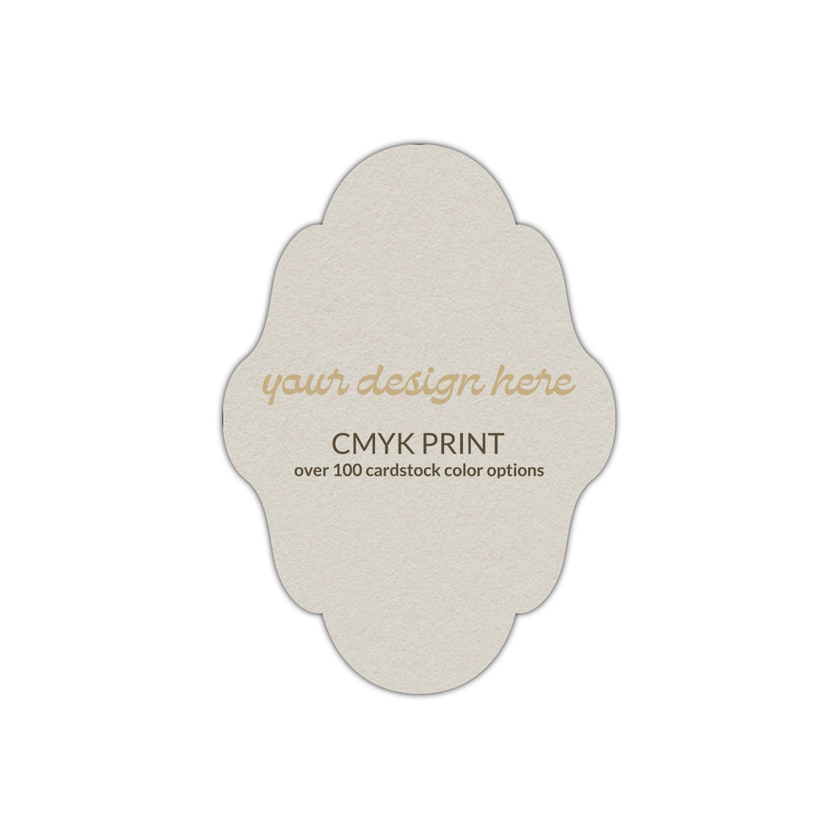 Shape P65 Diecut Card | CMYK Print | 3" x 4"