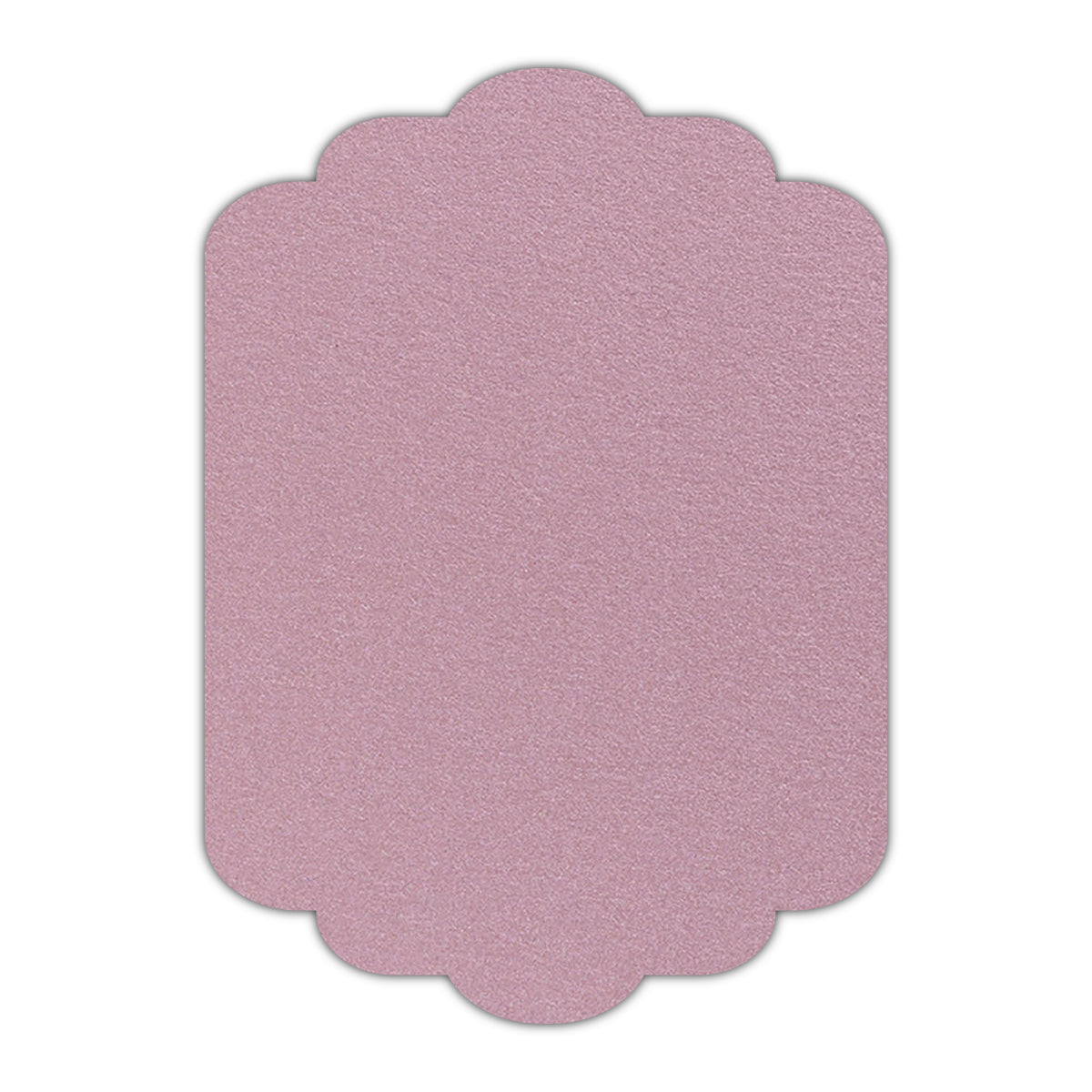 CMYK Print on Shimmer Rose Gold Cardstock | Shape P74 | 2" x 3.5"
