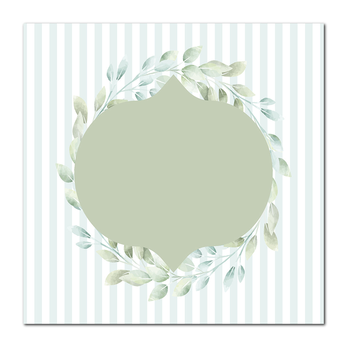 Two-Layer Leaf Wreath Card | SVG PNG Template - Shape 3