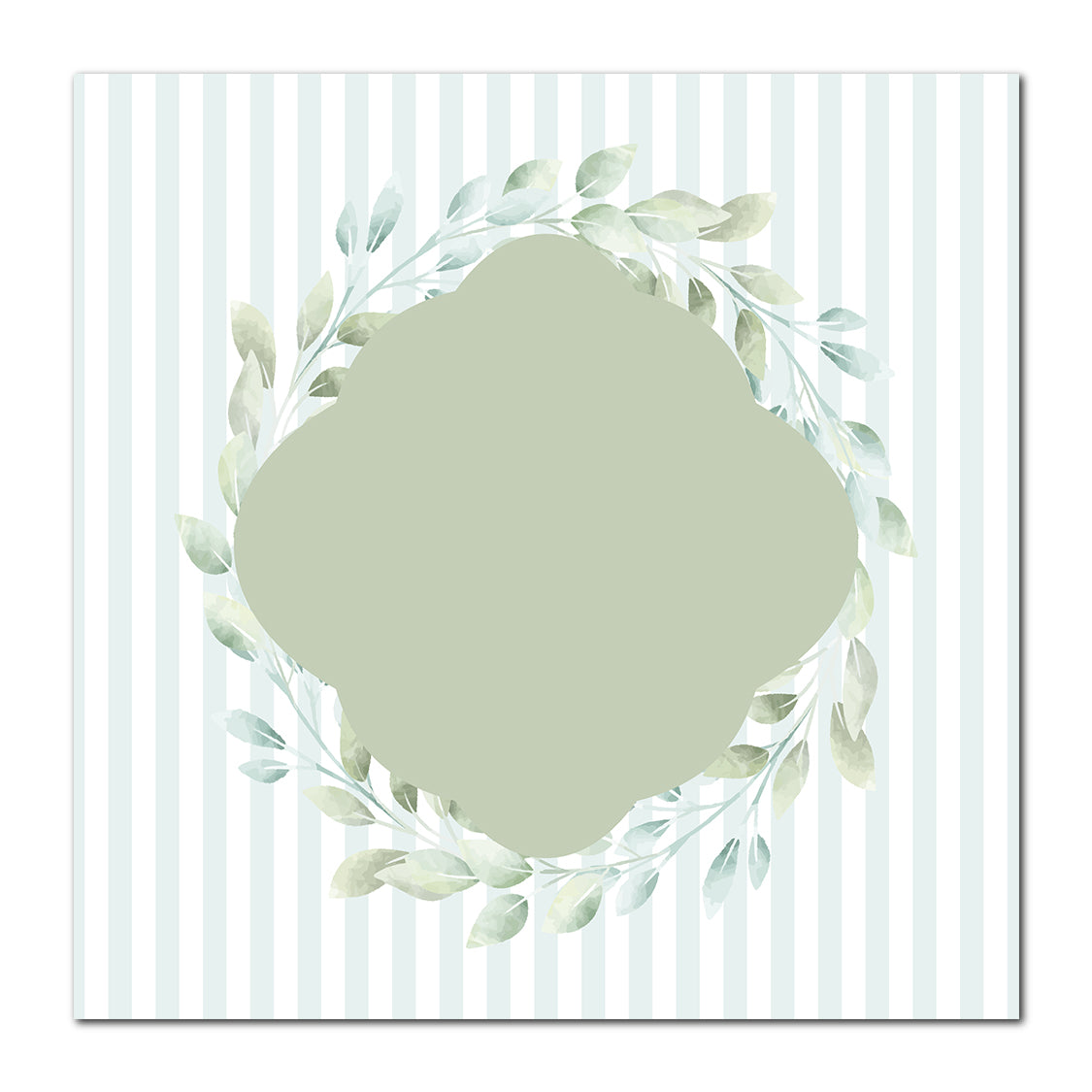 Two-Layer Leaf Wreath Card | SVG PNG Template - Shape 4