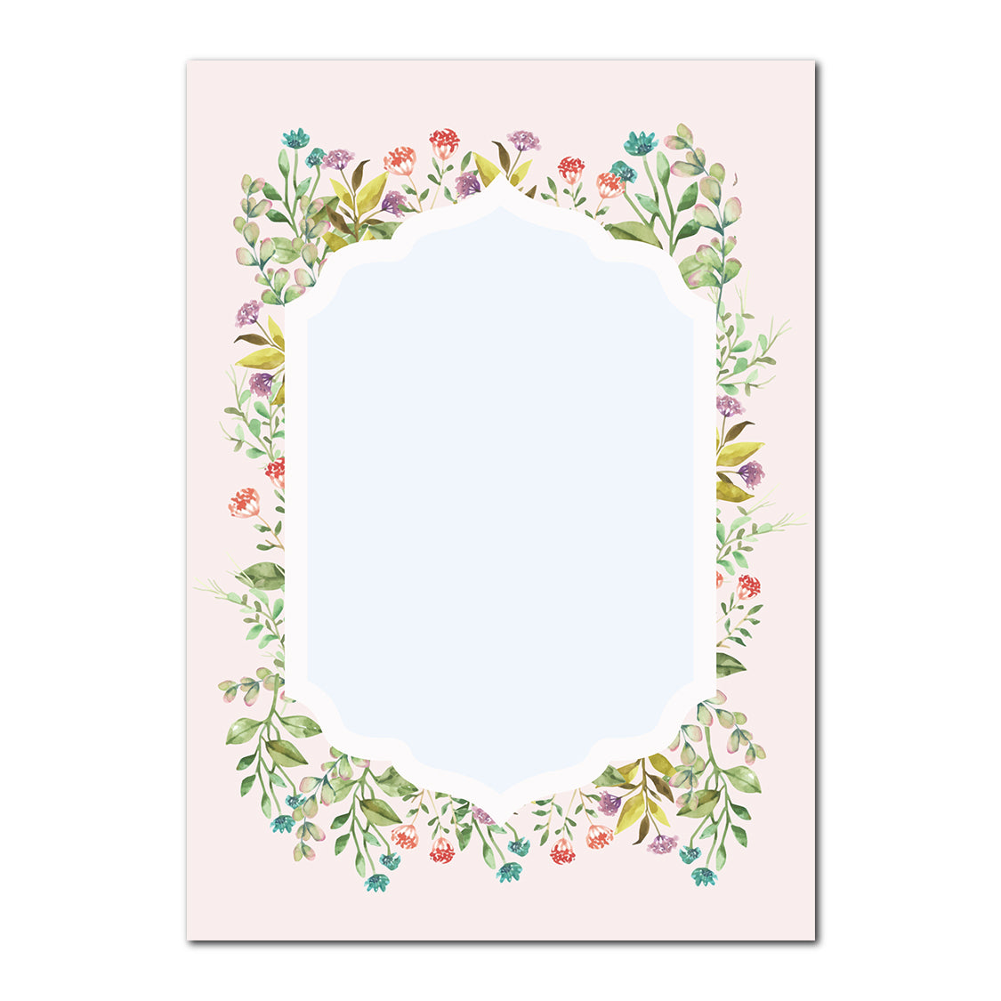 Watercolor Floral Layered Wedding Card | SVG PNG Template - Shape 16