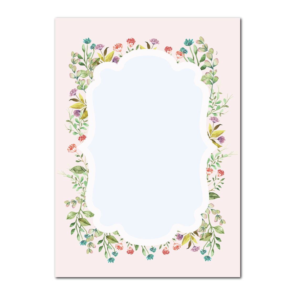 Watercolor Floral Layered Wedding Card | SVG PNG Template - Shape 19