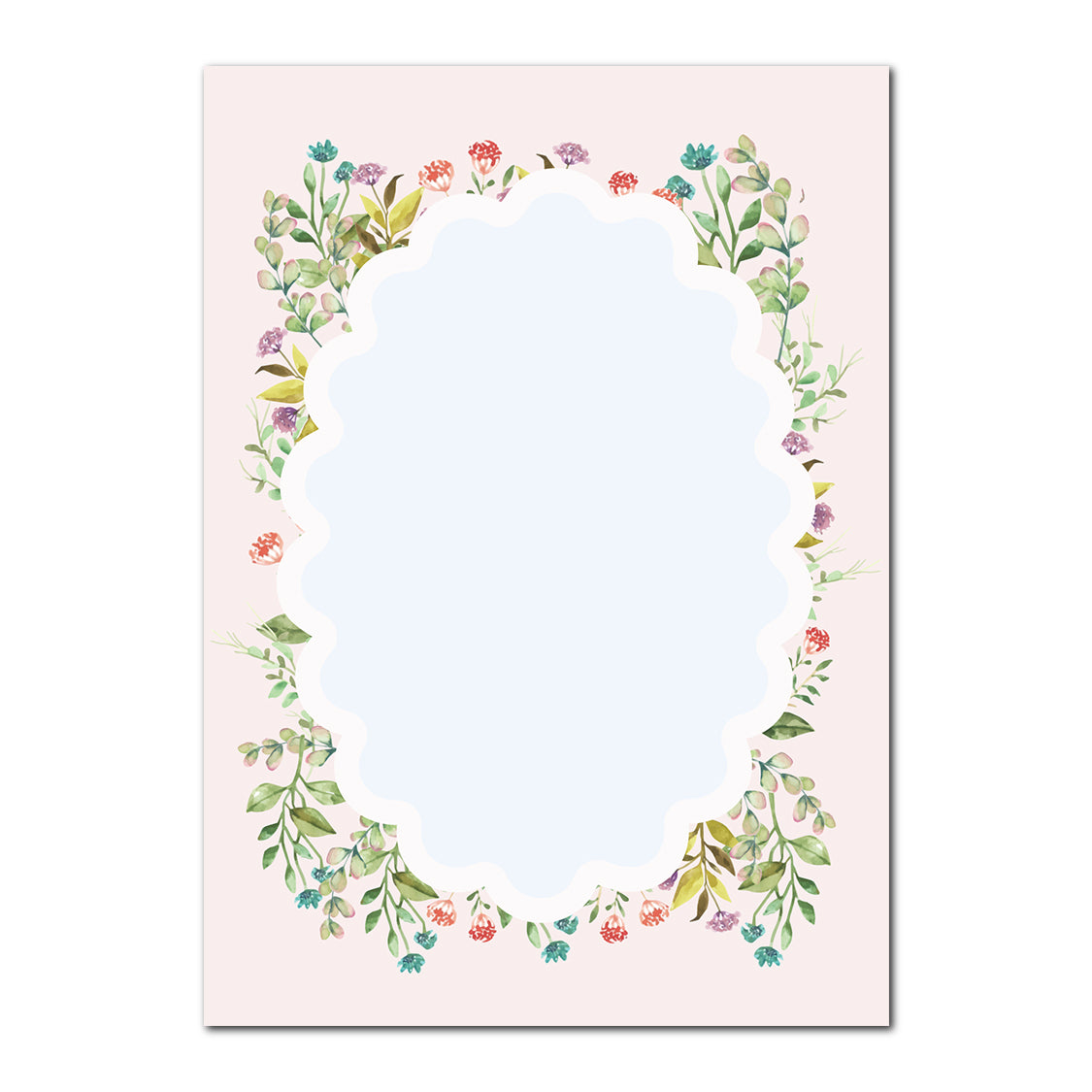 Watercolor Floral Layered Wedding Card | SVG PNG Template - Shape 4