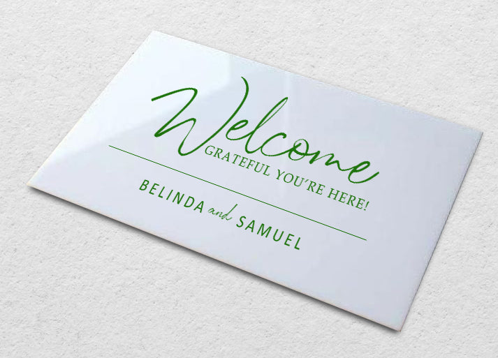 Personalized Acrylic Signs | Colored Ink on White Acrylic | Rectangle Shape