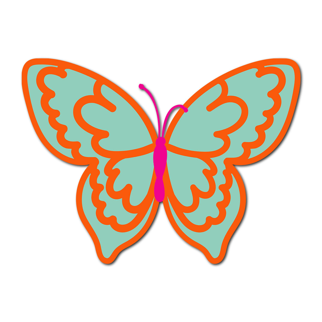 Butterfly SVG PNG Template - Shape 1