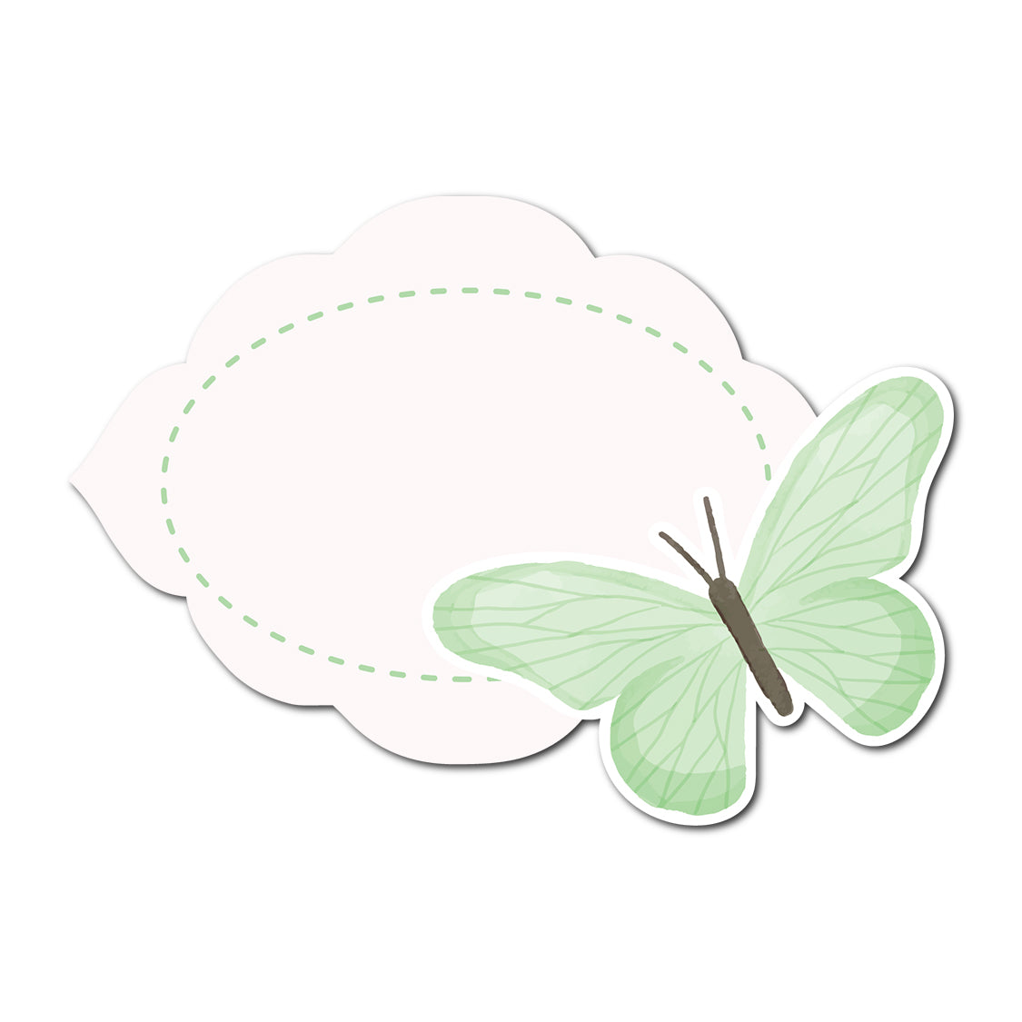 Romantic Escort Card with Butterfly Accent | SVG PNG Template - Shape 12