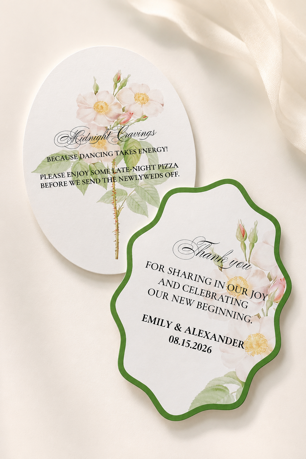 Floral Wedding Favor Tag Templates | Set of 2 Print-and-Cut Gift Tag PNG Files - Giada Collection