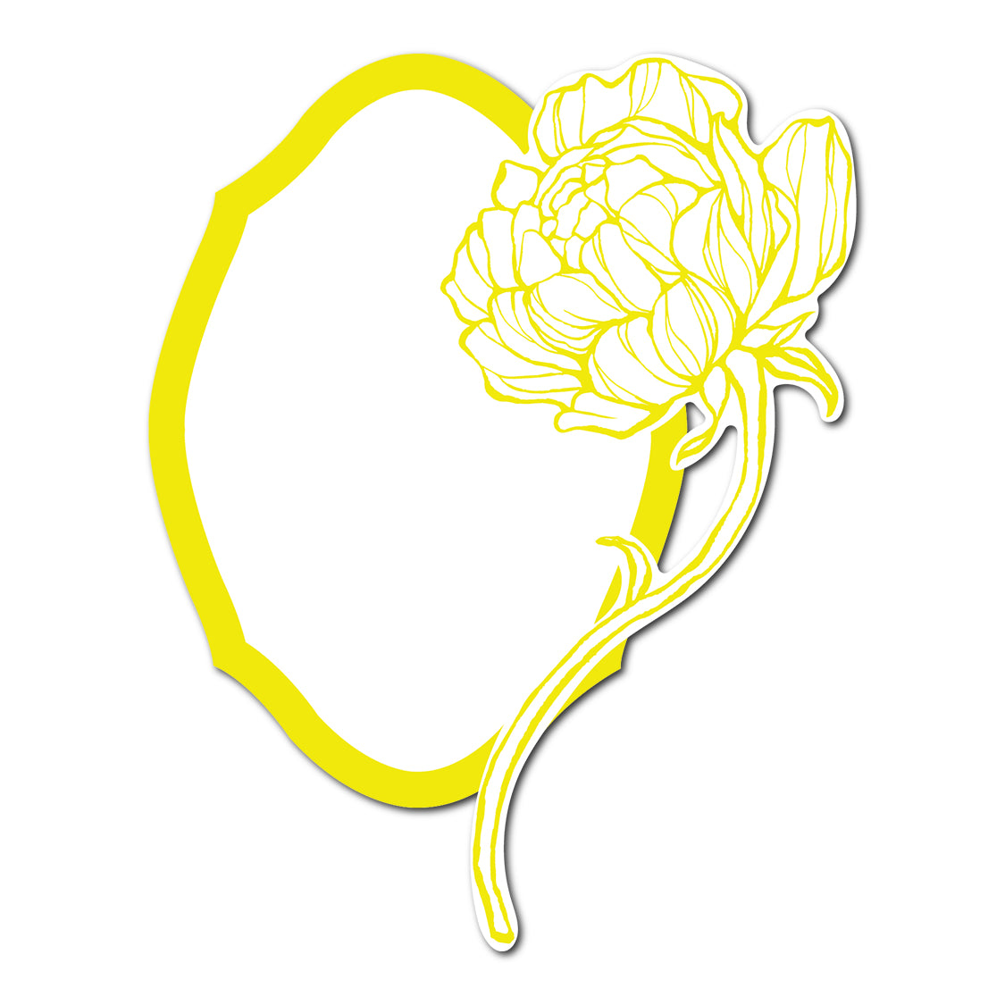 Modern Place Card with Floral Cutout | SVG PNG Template - Shape 2