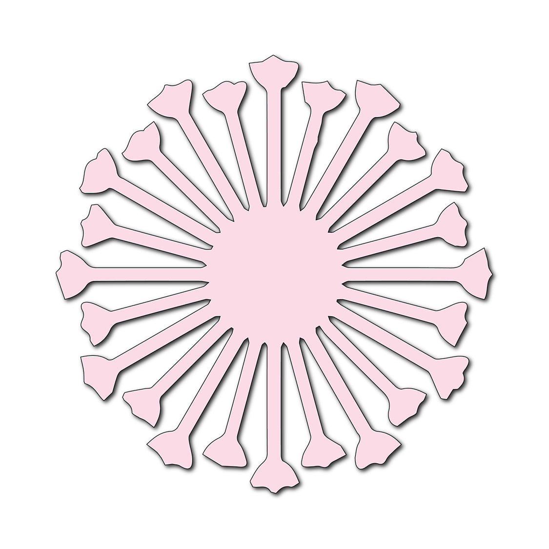 Paper Flower-Making SVG Template | Flower Center - Shape 8