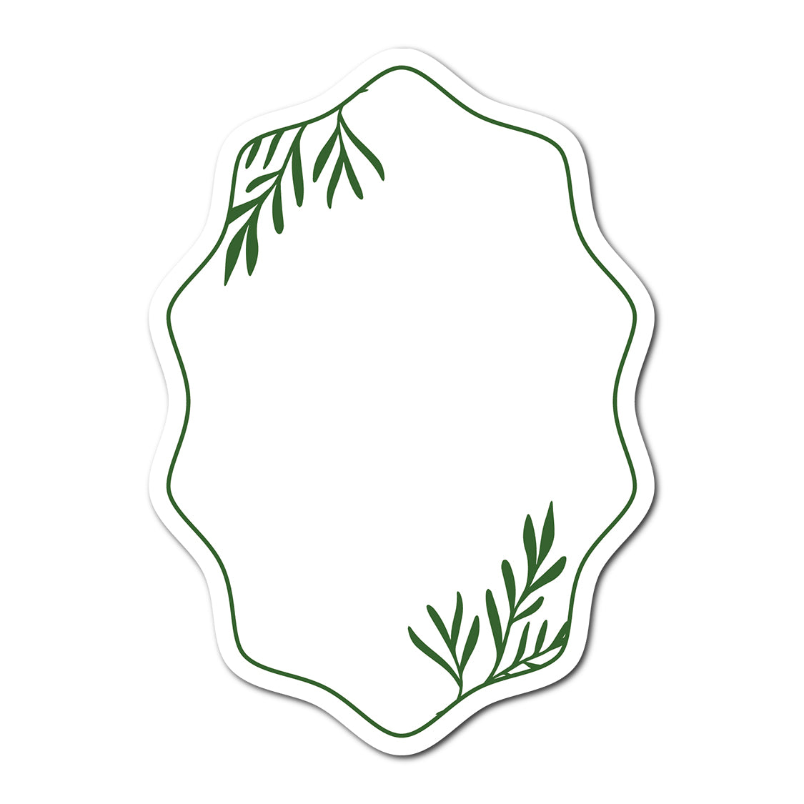Table Number Cards with Leafy Border | SVG PNG Template - Shape 14