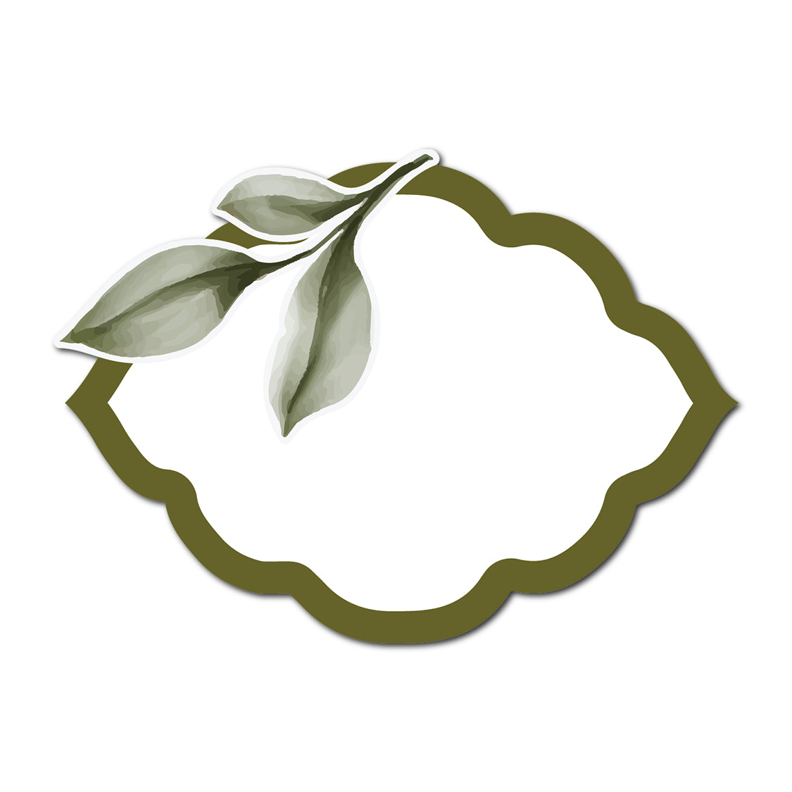 Wedding Escort Cards with Watercolor Leaves Accent | SVG PNG Template - Shape 15