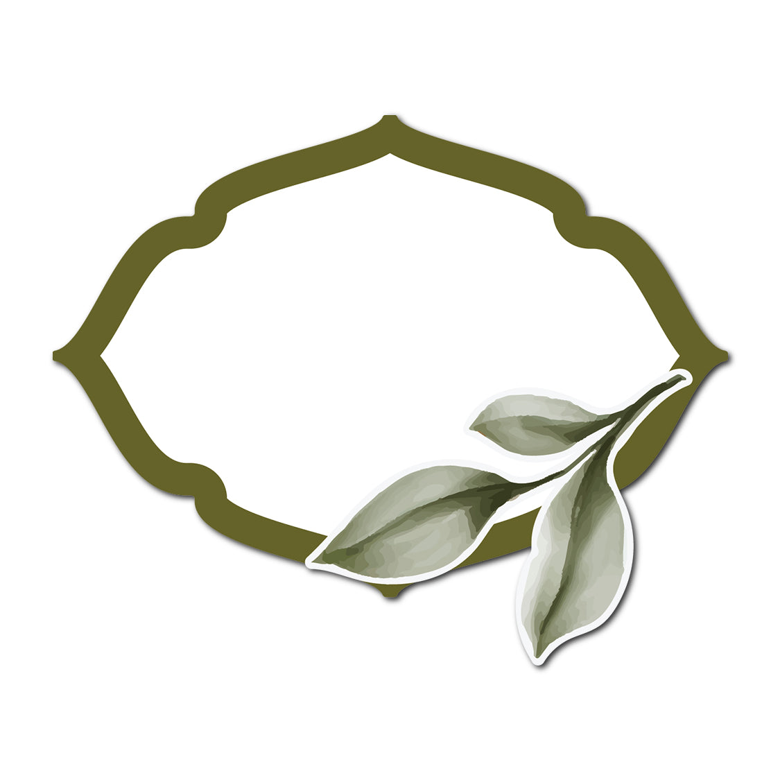 Wedding Escort Cards with Watercolor Leaves Accent | SVG PNG Template - Shape 23
