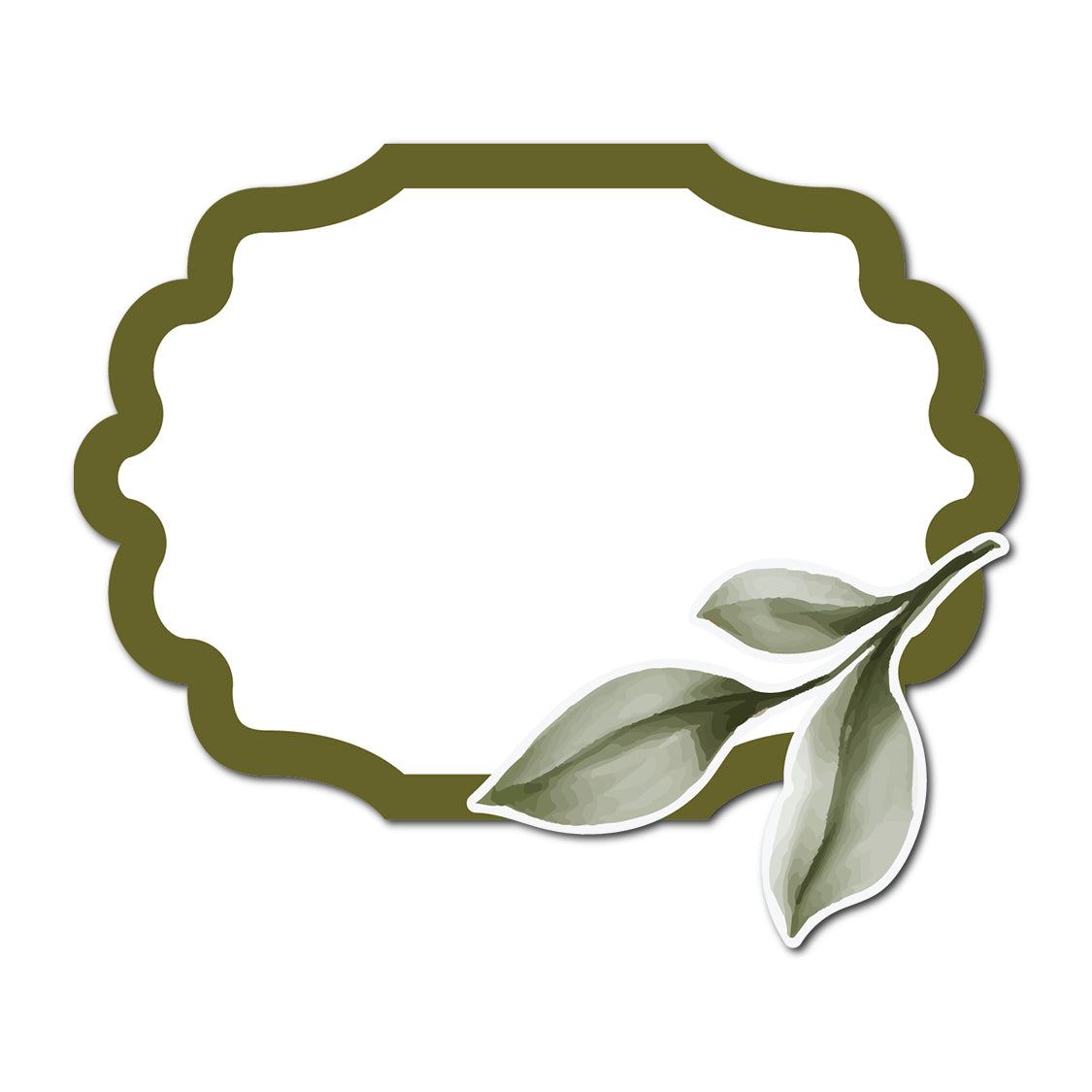 Wedding Escort Cards with Watercolor Leaves Accent | SVG PNG Template - Shape 4